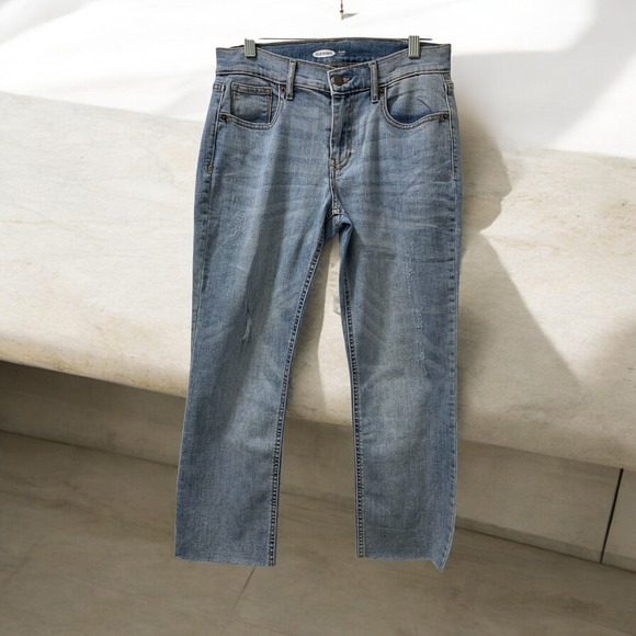 Old Navy‎ Flare Ankle Jeans Light Wash Denim Casual Everyday Size 4 - Picture 1 of 8